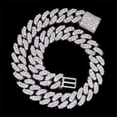 GL VVS Baguette 5A+ Diamond 20MM Miami Cuban Link Chain Iced Out In 16K Glod Plated
