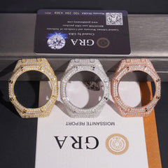 Silver Full Iced Moissanite Diamond Watch Case