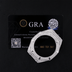 Silver Full Iced Moissanite Diamond Watch Case