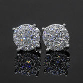 【US 3 Days Delivery】GL 8.8mm Full lced Out Moissanite Halo 16K Gold Plated S925 Silver Earrings