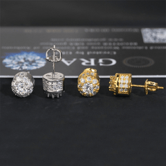 GL Hip Hop Earrings VVS Moissanite Diamond Stud 925 Sterling Silver
