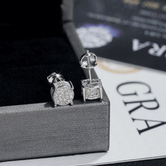 GL 925 Sterling Silver VVS Round Cut Moissanite Classic Stud Earring