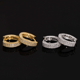 【US 3 Days Delivery】GL Paved VVS Moissanite S925 Silver Hoop Earring 16K Gold Plated