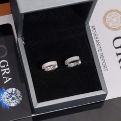 【US 3 Days Delivery】GL Paved VVS Moissanite S925 Silver Hoop Earring 16K Gold Plated
