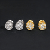 GL Hiphop Jewelry 925 Sterling Silver VVS Round Cut Moissanite Stud Earrings