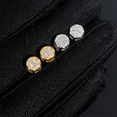 GL Hiphop Jewelry 925 Sterling Silver VVS Round Cut Moissanite Stud Earrings