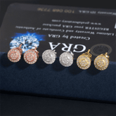 【US 3 Days Delivery】GL Hip Hop 925 Sterling Silver VVS Moissanite Diamond Stud Earrings