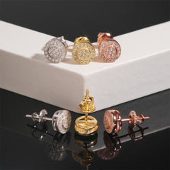 【US 3 Days Delivery】GL Hip Hop 925 Sterling Silver VVS Moissanite Diamond Stud Earrings