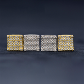 【US 3 Days Delivery】GL 8MM Paved VVS Round Cut Moissanite Iced Out Square Earring