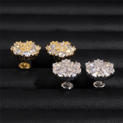 GL Hiphop Jewelry 925 Sterling Silver VVS Round Cut Moissanite Stud Earring