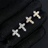 GL Cross Moissanite Diamond Earrings Hip Hop Fashion Jewelry