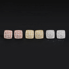 GL Hiphop Jewelry 925 Sterling Silver VVS Moissanite Square Earrings