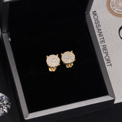 GL Fashion Style VVS Round Moissanite Earrings