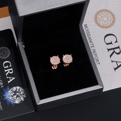 GL Fashion Style VVS Round Moissanite Earrings