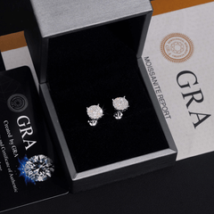 GL Fashion Style VVS Round Moissanite Earrings