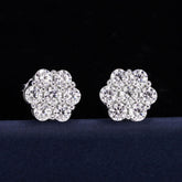 GL 925 Silver Flower Moissanite Earrings