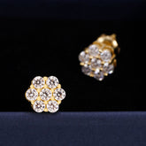 GL 925 Silver Flower Moissanite Earrings