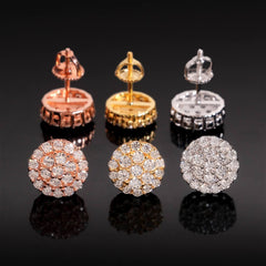 【US 3 Days Delivery】GL Fashion Round Cut VVS Diamond Moissanite Classic Silver Earrings