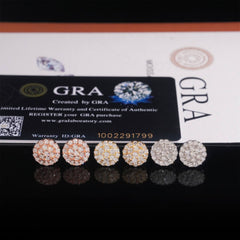 【US 3 Days Delivery】GL Fashion Round Cut VVS Diamond Moissanite Classic Silver Earrings