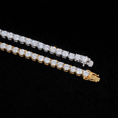 GL3MM 4MM 6MM 5A+ Diamond Tennis Chain 14K Gold Plated