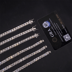 GL 5MM 6.5MM Full Moissanite Necklace Tennis Chain