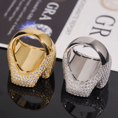 GL New Personalized Cross Moissanite 925 Silver Hip Hop Men's Ring