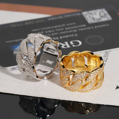 GL Luxury Fine Jewelry Hip Hop Rapper Iced Out Mens S925 Silver Moissanite Ring
