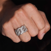 GL Luxury Fine Jewelry Hip Hop Rapper Iced Out Mens S925 Silver Moissanite Ring