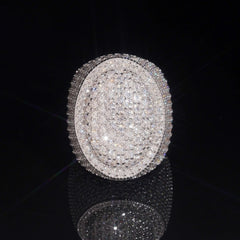 GL Oval Shape Iced Out Peva Moissanite Diamond Ring