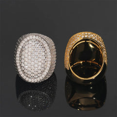 GL Oval Shape Iced Out Peva Moissanite Diamond Ring
