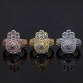 GL Square Palm Hip Hop Ring 925 Silver inlaid Moissanite Men's and Women's Ring