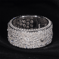 GL Mosaic Round Mix Baguette Diamonds Man's Hip Hop Ring