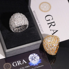 GL Cluster Iced Out Moissanite Ring