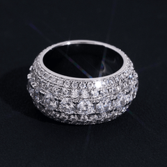 GL Full Round Cut 5A+ Diamond Men's Hip Hop Wedding Ring