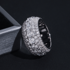GL Full Round Cut 5A+ Diamond Men's Hip Hop Wedding Ring