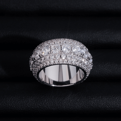 GL Full Round Cut 5A+ Diamond Men's Hip Hop Wedding Ring