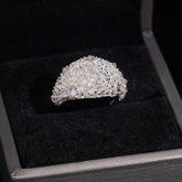 GL VVS Moissanite Diamond Upside Down Mosaic Setting Men Ring