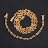 6MM Stainless Steel Rope Chain with VVS Moissanite Clasp - Silver Tone