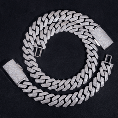 GL 20mm 4 Rows Cuban Link Chain Hiphop Iced Out 5A+ Diamond 14K Gold Plated