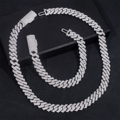 12MM 2 Rows VVS Moissanite Cuban Link Chain