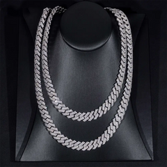 12MM 2 Rows VVS Moissanite Cuban Link Chain