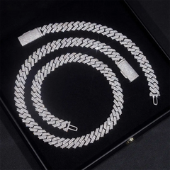 12MM 2 Rows VVS Moissanite Cuban Link Chain