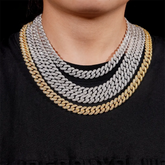 10MM 2 Rows VVS Moissanite Short Buckle Cuban Chain