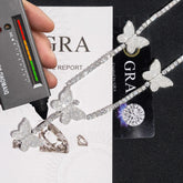 GL Butterfly S925 Silver Moissanite Diamond Tennis Necklace