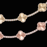 GL Laser Four Leaf Clover 925 Silver Moissanite 3mm Tennis Chain