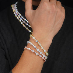 GL Mini Cross Silver VVS Moissanite Tennis Chain