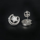 GL Moon Star Shiny Moissanite Diamond Earrings
