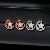 GL Moon Star Shiny Moissanite Diamond Earrings