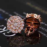 【US 3 Days Delivery】GL 10MM Mico Paved VVS Moissanite Round Stud Earrings