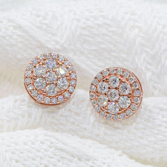 【US 3 Days Delivery】GL 10MM Mico Paved Full Moissanite lced Out Round Stud Earrings